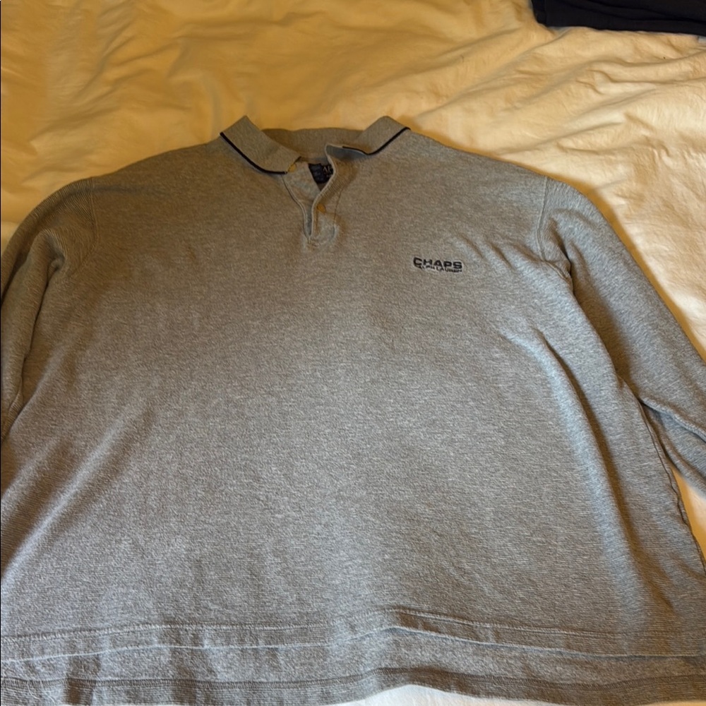 Chaps Gray Polo Shirt Classic Style